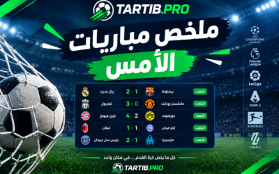 ملخص مباريات امس : اهداف مباريات الامس